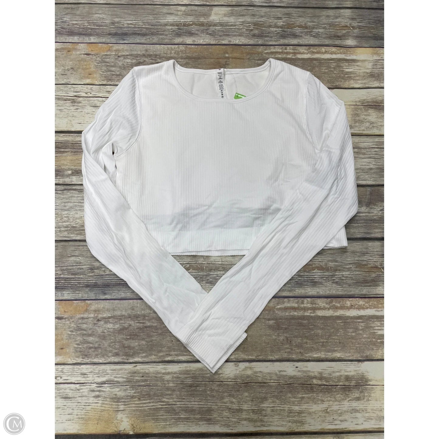 Athletic Top Long Sleeve Crewneck By Lululemon In White, Size: 14
