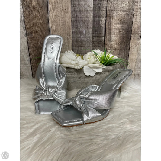 Sandals Heels Stiletto By Michael By Michael Kors In Silver, Size: 8
