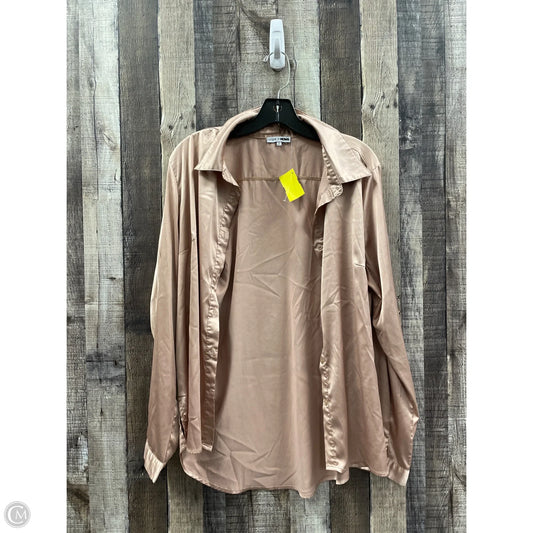Blouse Long Sleeve By Fashion Nova In Gold, Size: L