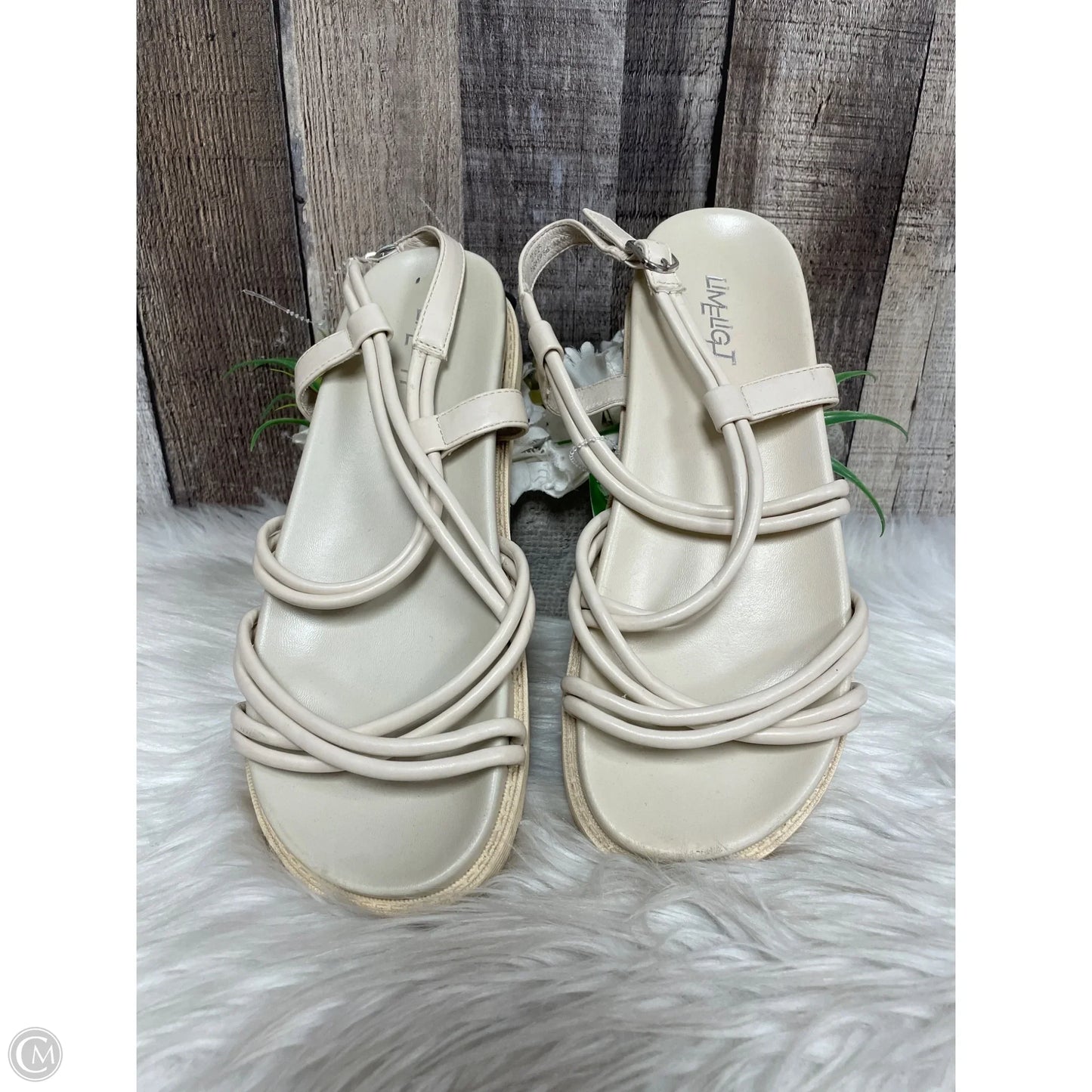 Sandals Flats By Limelight In Tan, Size: 8