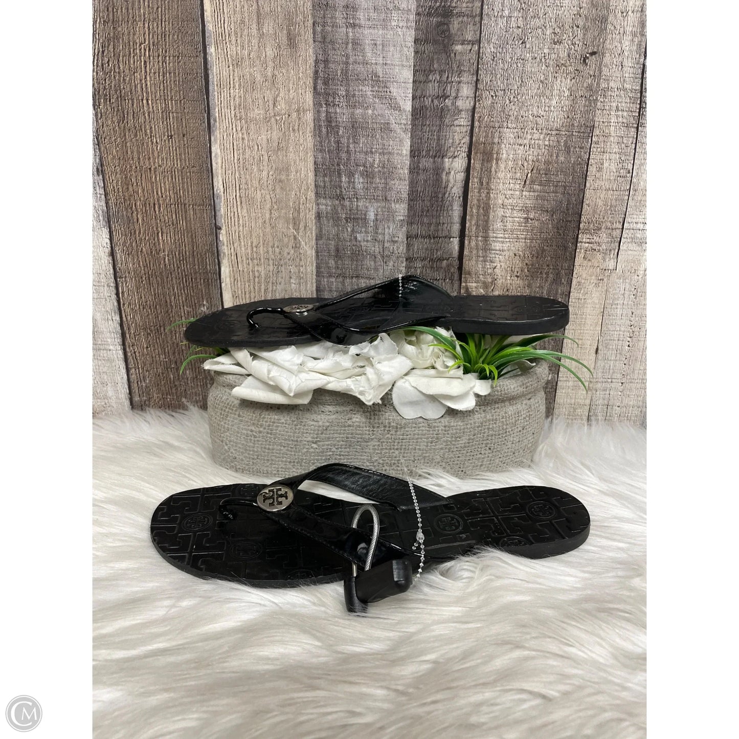 Sandals Designer By Tory Burch In Black, Size: 8
