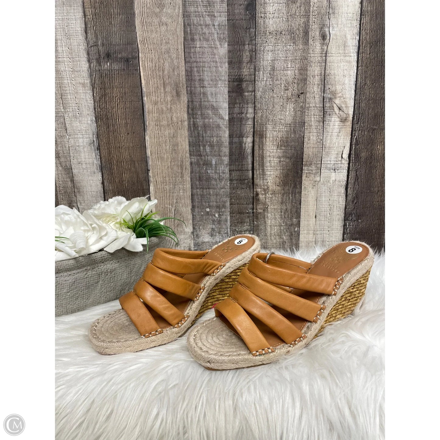 Shoes Heels Wedge By Vince Camuto In Brown, Size: 8