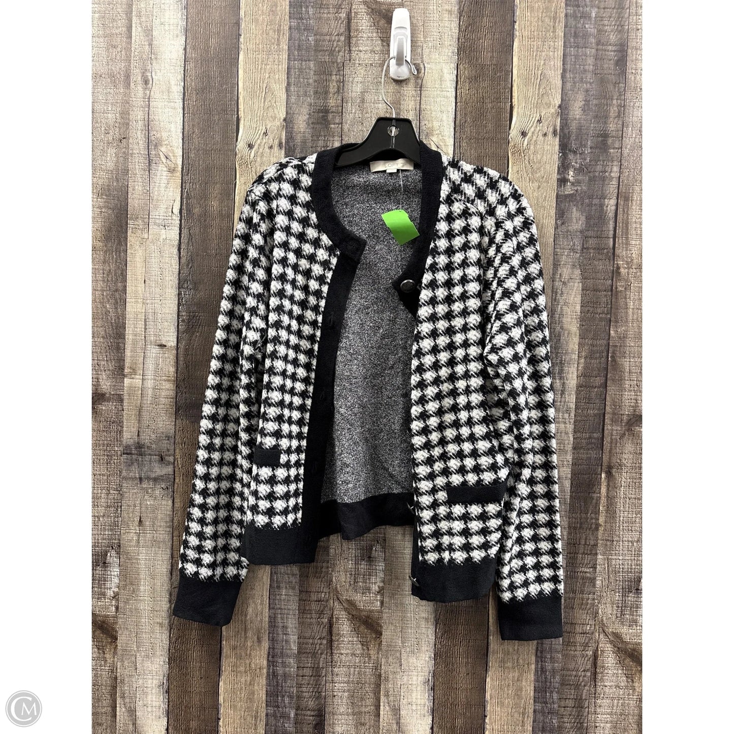 Cardigan By Loft In Black & White, Size: L