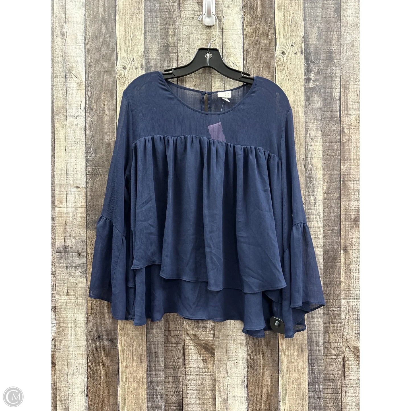 Top Long Sleeve By A New Day In Navy, Size: Xl