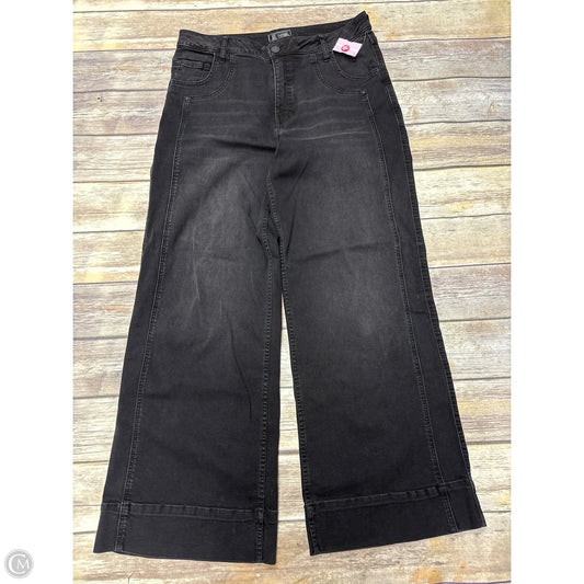 Jeans Wide Leg By Kut In Black Denim, Size: 12