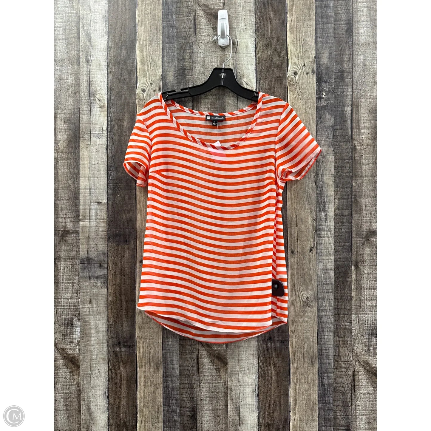 Top Short Sleeve By Valerie Bertinelli In Striped Pattern, Size: S