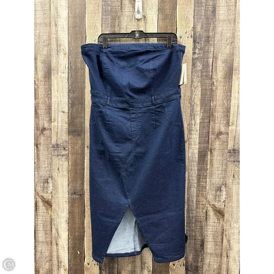 Dress Casual Midi By Forever 21 In Blue Denim, Size: 1x