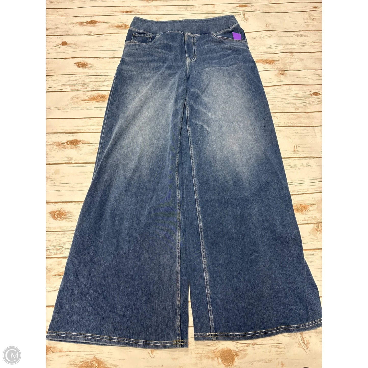 Jeans Wide Leg By Halara In Blue Denim, Size: L