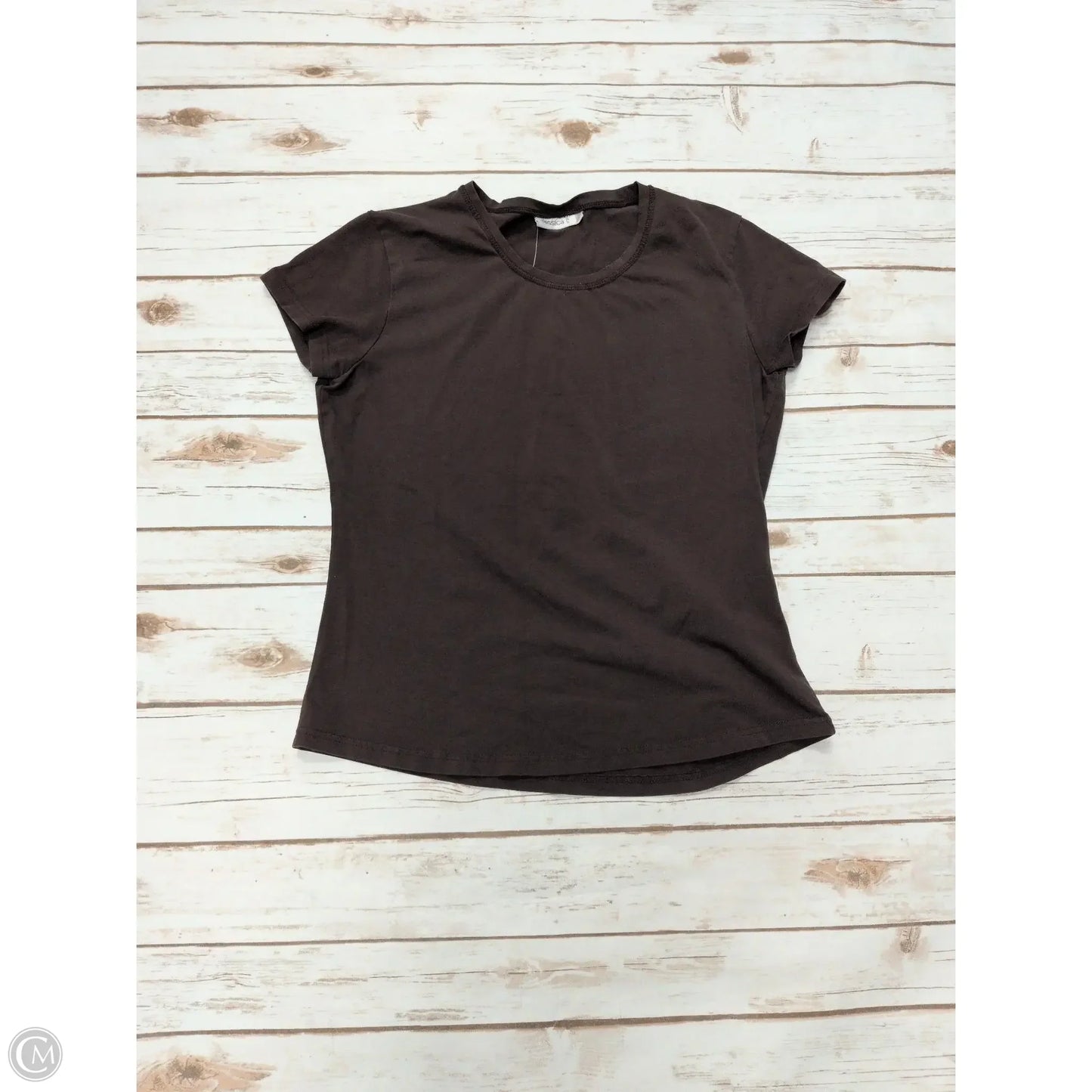 Top Short Sleeve By Cme In Brown, Size: L