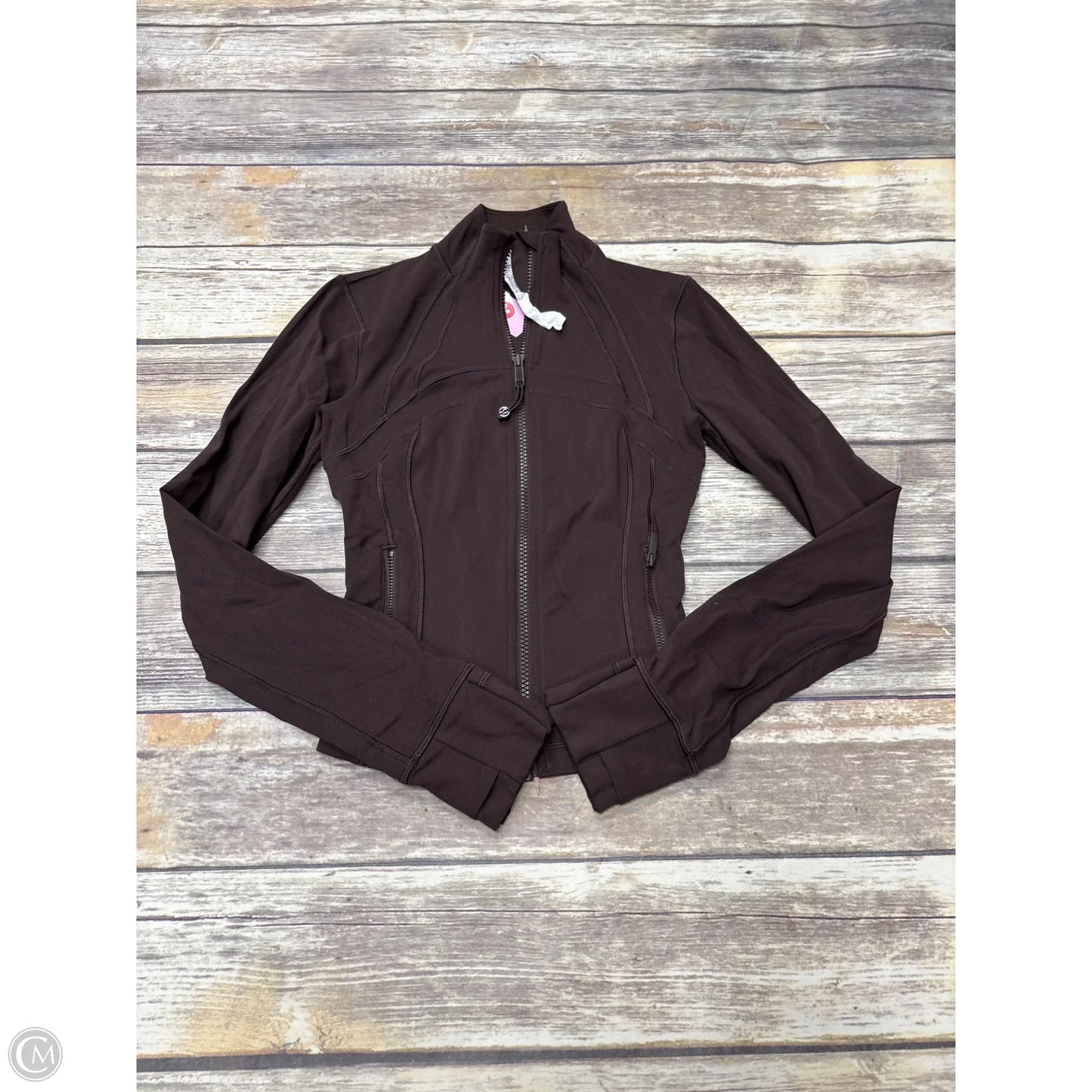 Athletic Top Long Sleeve Collar By Lululemon In Brown, Size: 2