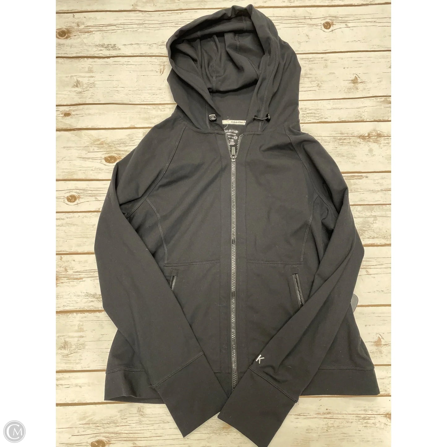 Athletic Jacket By Calvin Klein In Black, Size: Xl