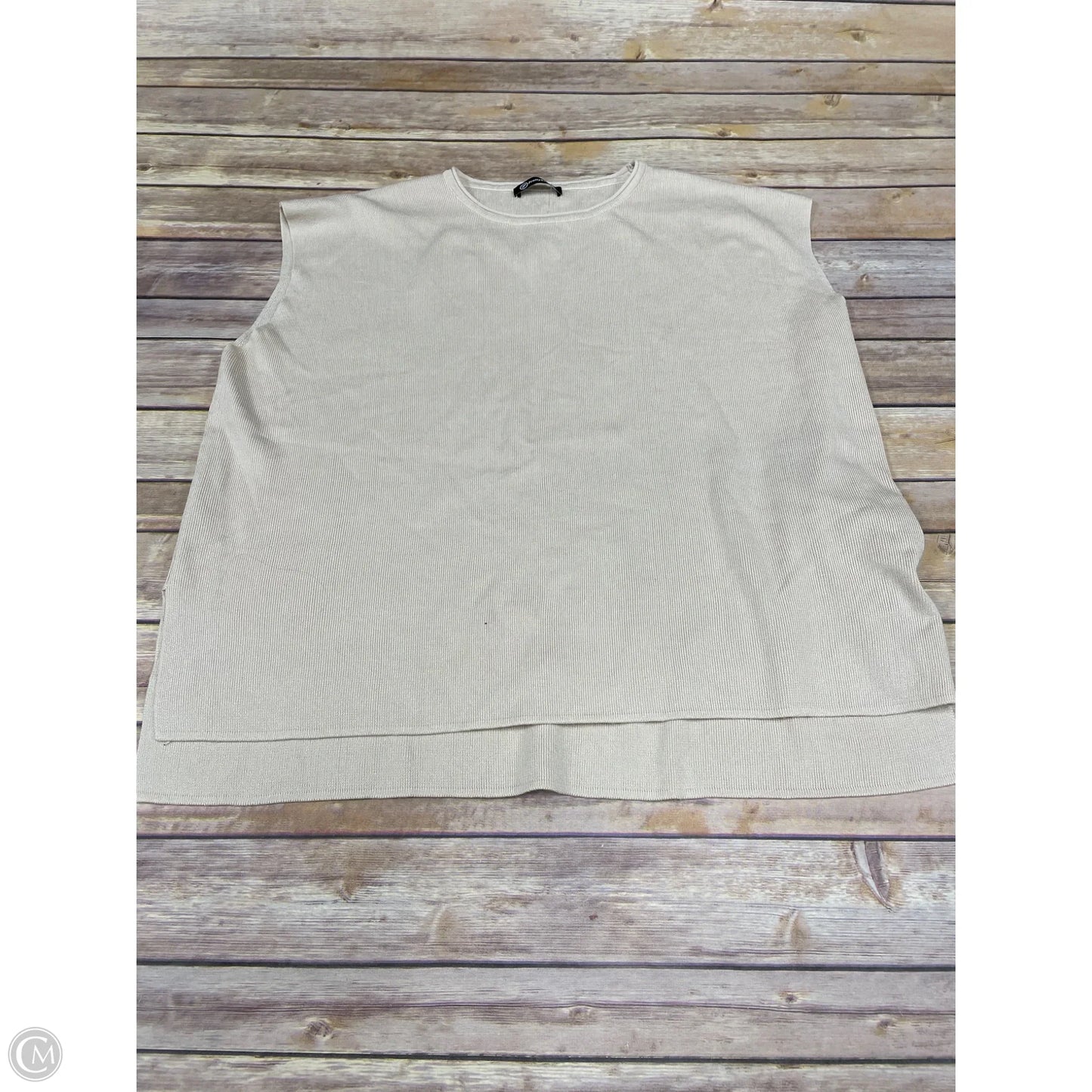 Top Short Sleeve By Prettygarden In Tan, Size: L
