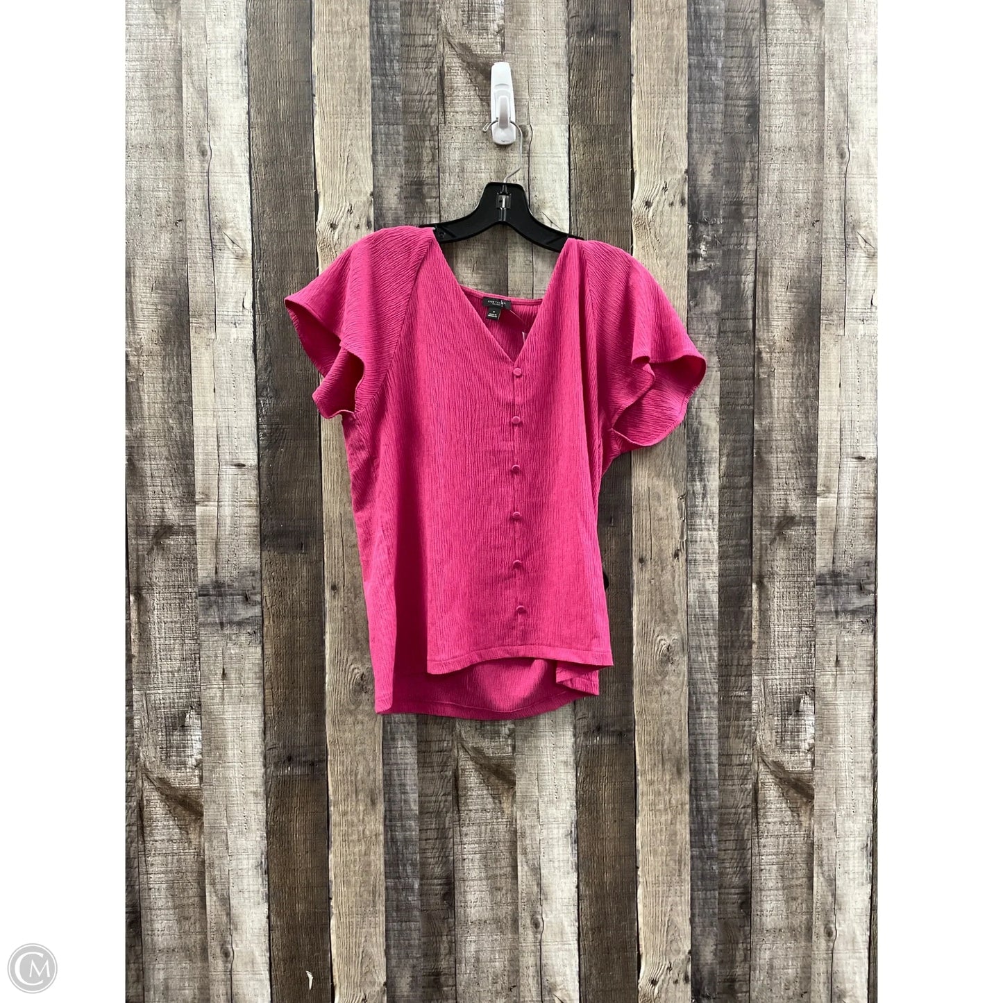 Top Short Sleeve By Ann Taylor In Pink, Size: M