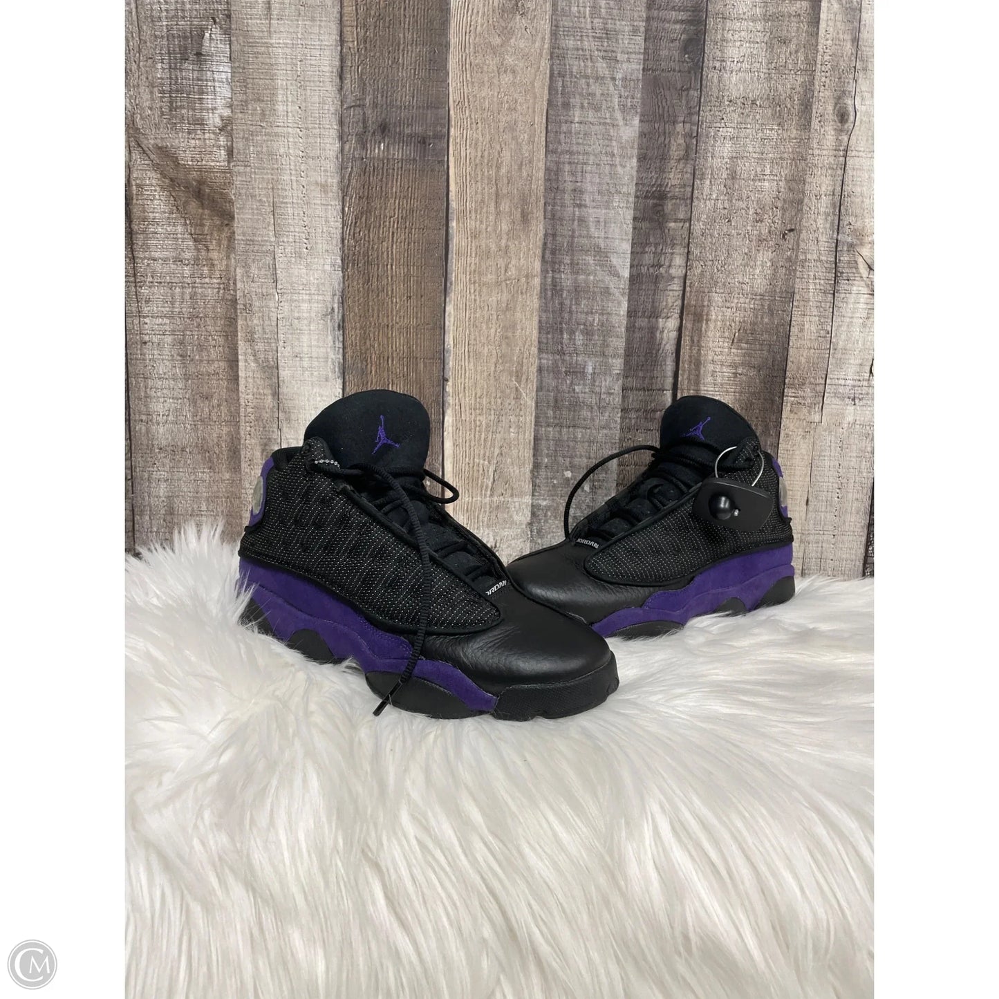 Shoes Luxury Designer By Jordan In Black & Purple, Size: 8