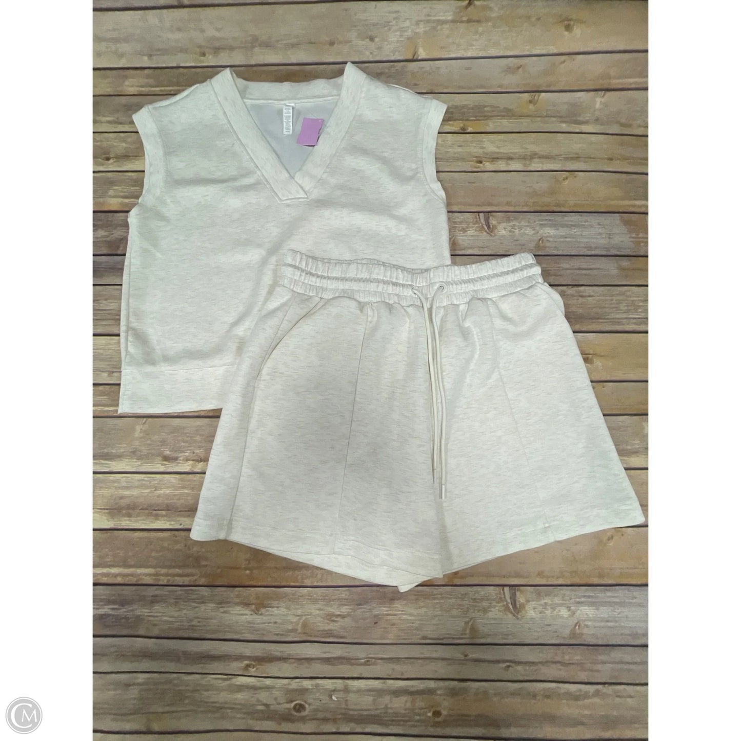 Athletic Shorts 2pc By Zella In Cream, Size: M
