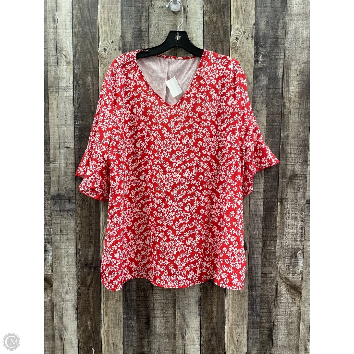 Top Short Sleeve By Cme In Red, Size: 2x