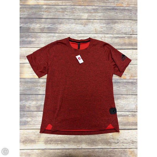 Athletic Top Short Sleeve By Adidas In Red, Size: M