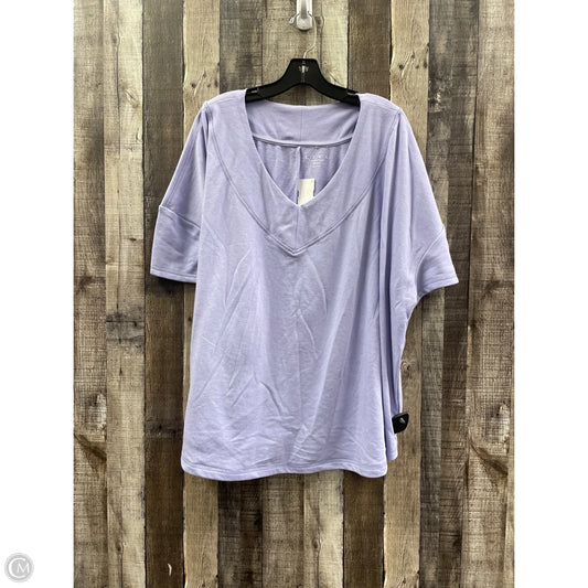 Top Short Sleeve By Livi Active In Purple, Size: 3x