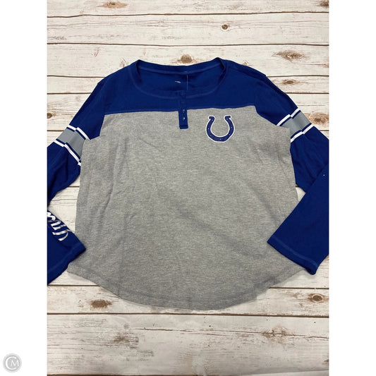 Top Long Sleeve By Nfl In Blue & Grey, Size: Xl