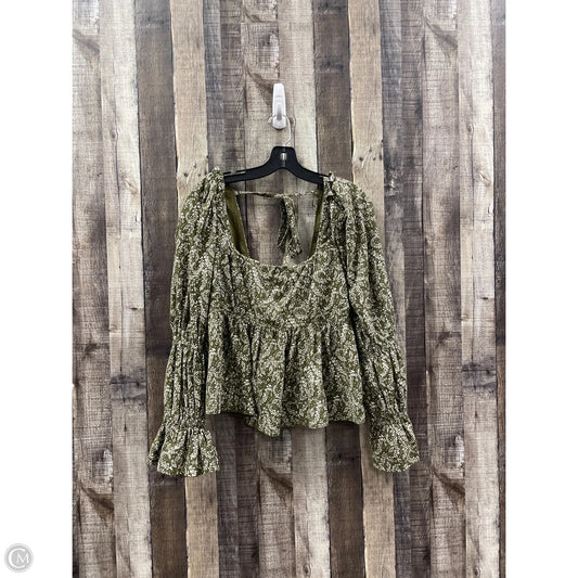 Top Long Sleeve By Pilcro In Green, Size: M