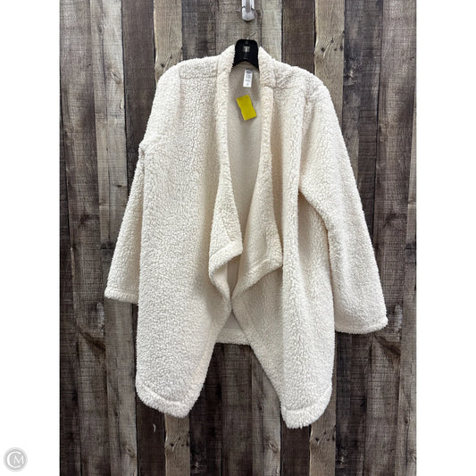 Coat Faux Fur & Sherpa By Jockey In White, Size: L