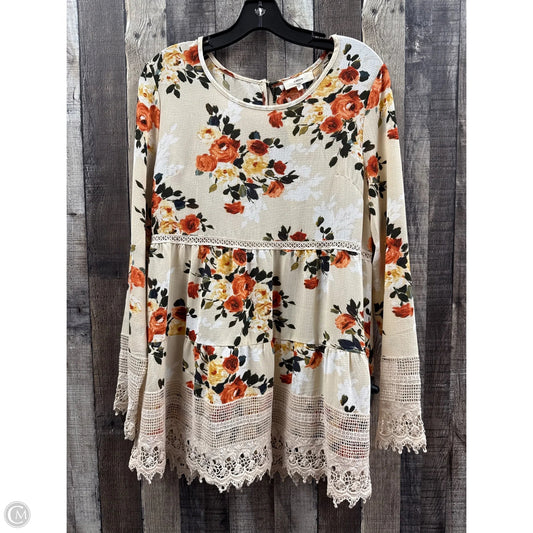 Top Long Sleeve By Entro In Floral Print, Size: M