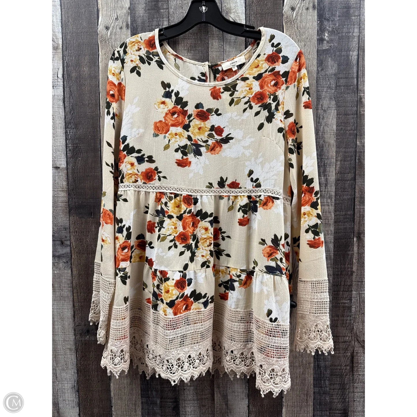 Top Long Sleeve By Entro In Floral Print, Size: M