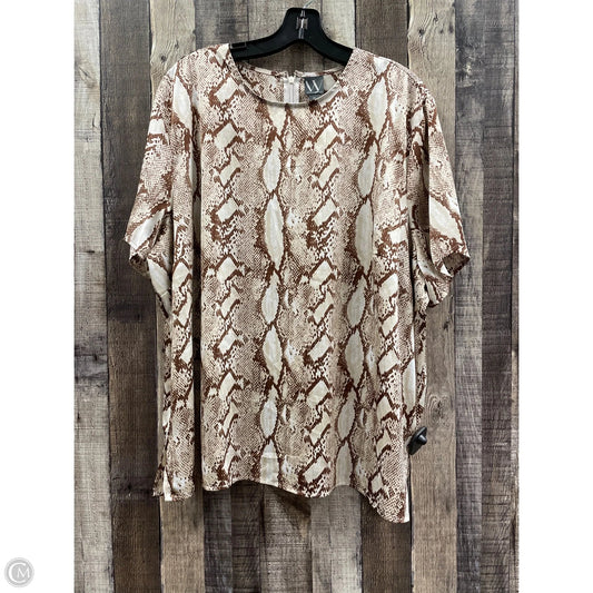Top Short Sleeve By Worthington In Snakeskin Print, Size: 2x