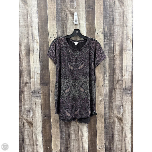 Top Short Sleeve Basic By Lucky Brand In Black, Size: 1x