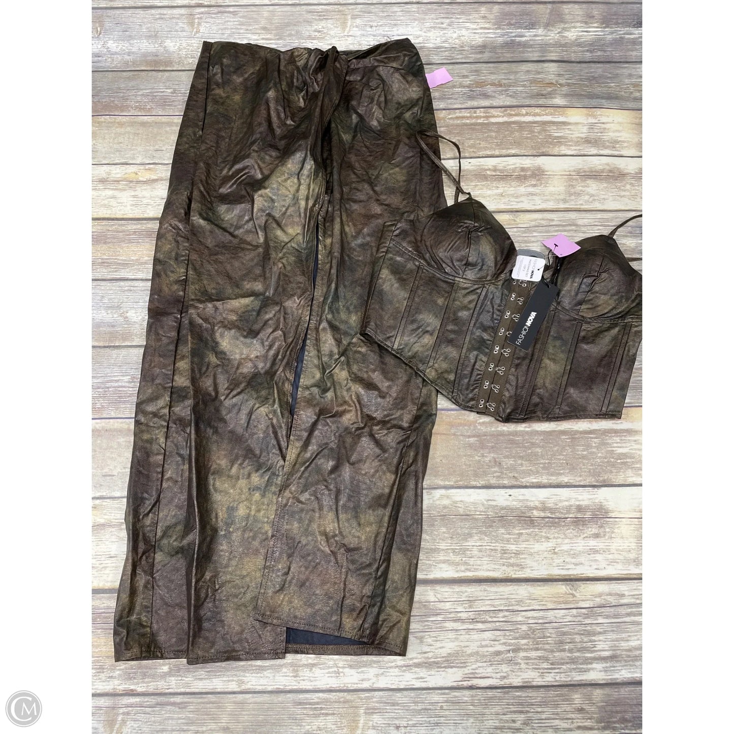 Skirt Set 2pc By Fashion Nova In Brown, Size: L