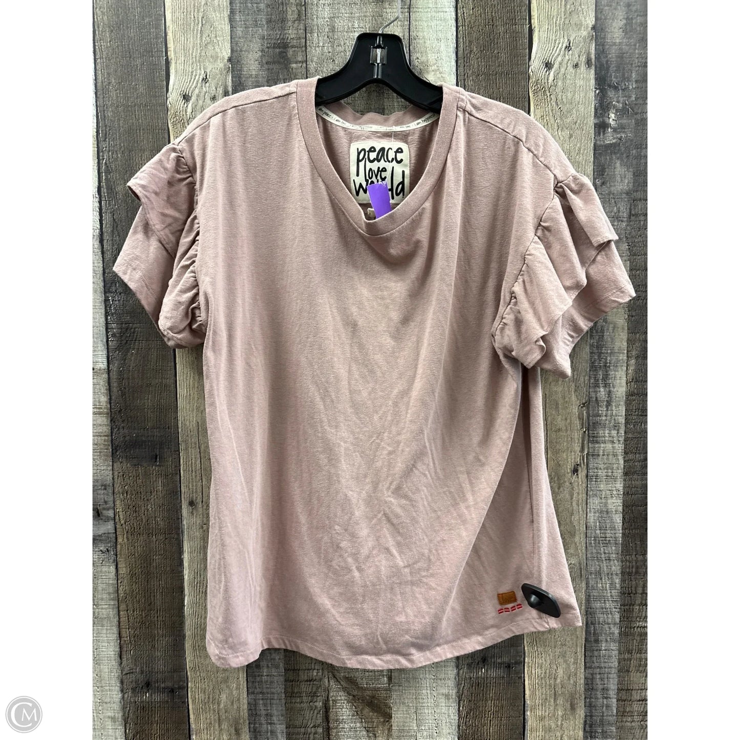 Top Short Sleeve By Peace Love World In Pink, Size: M