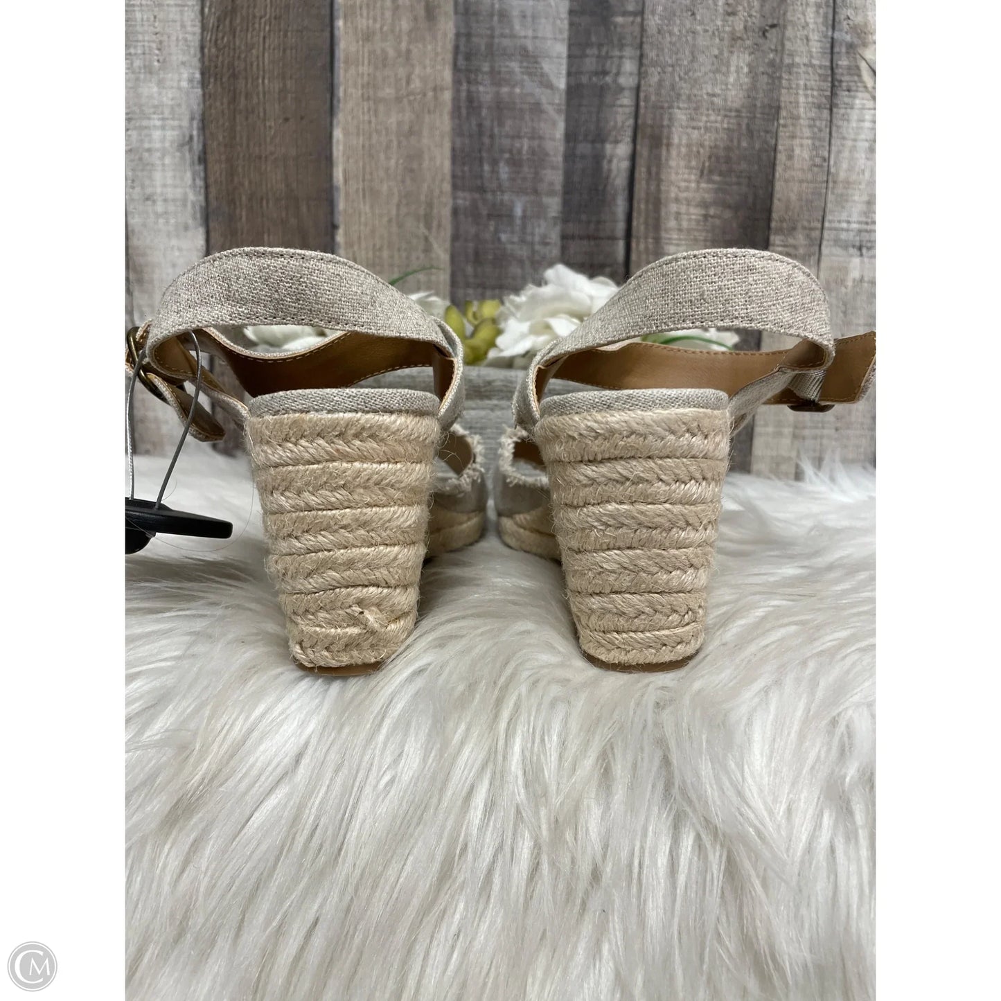Sandals Heels Wedge By Lucky Brand In Tan, Size: 6.5