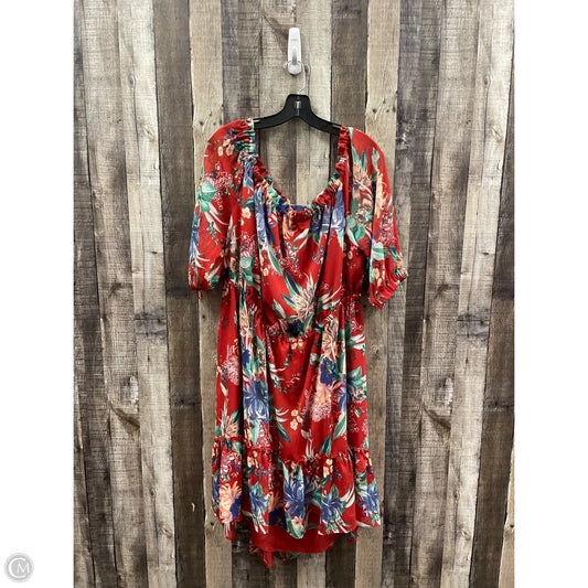 Dress Casual Midi By Ava & Viv In Floral Print, Size: 1x