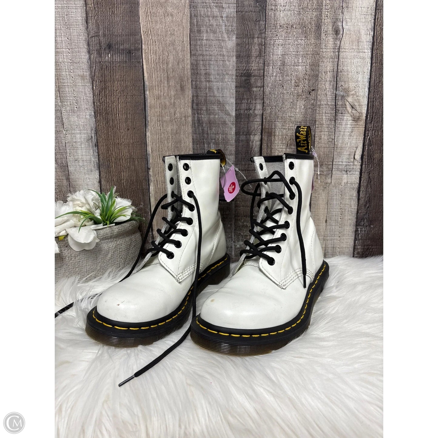 Boots Combat By Dr Martens In White, Size: 7