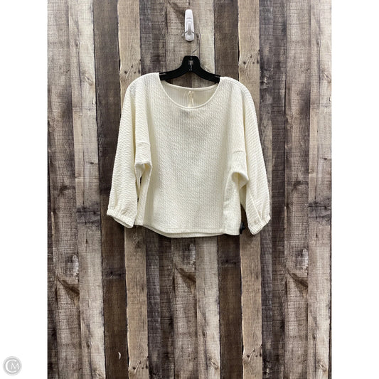 Top Long Sleeve By Anthropologie In White, Size: S