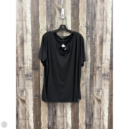 Top Short Sleeve By Always Indigo In Black, Size: 3x