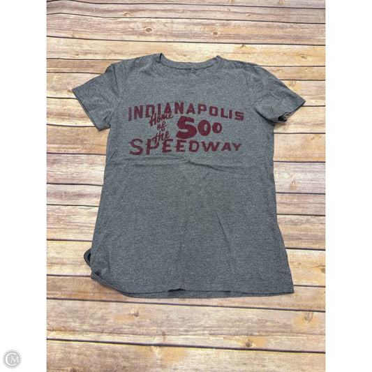 Top Short Sleeve By Cme In Grey, Size: L