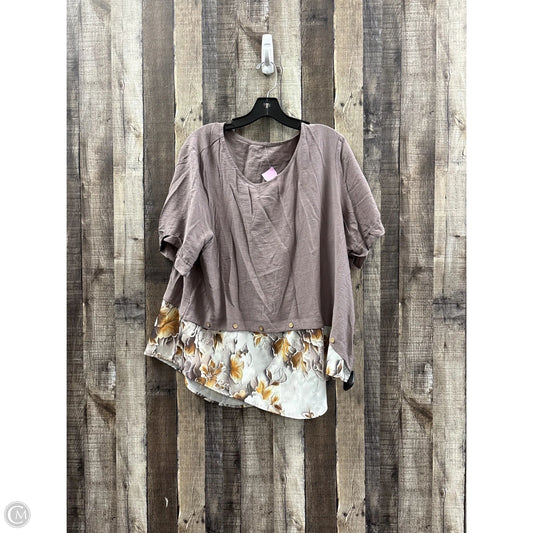 Top Short Sleeve By Shein In Brown, Size: 2x
