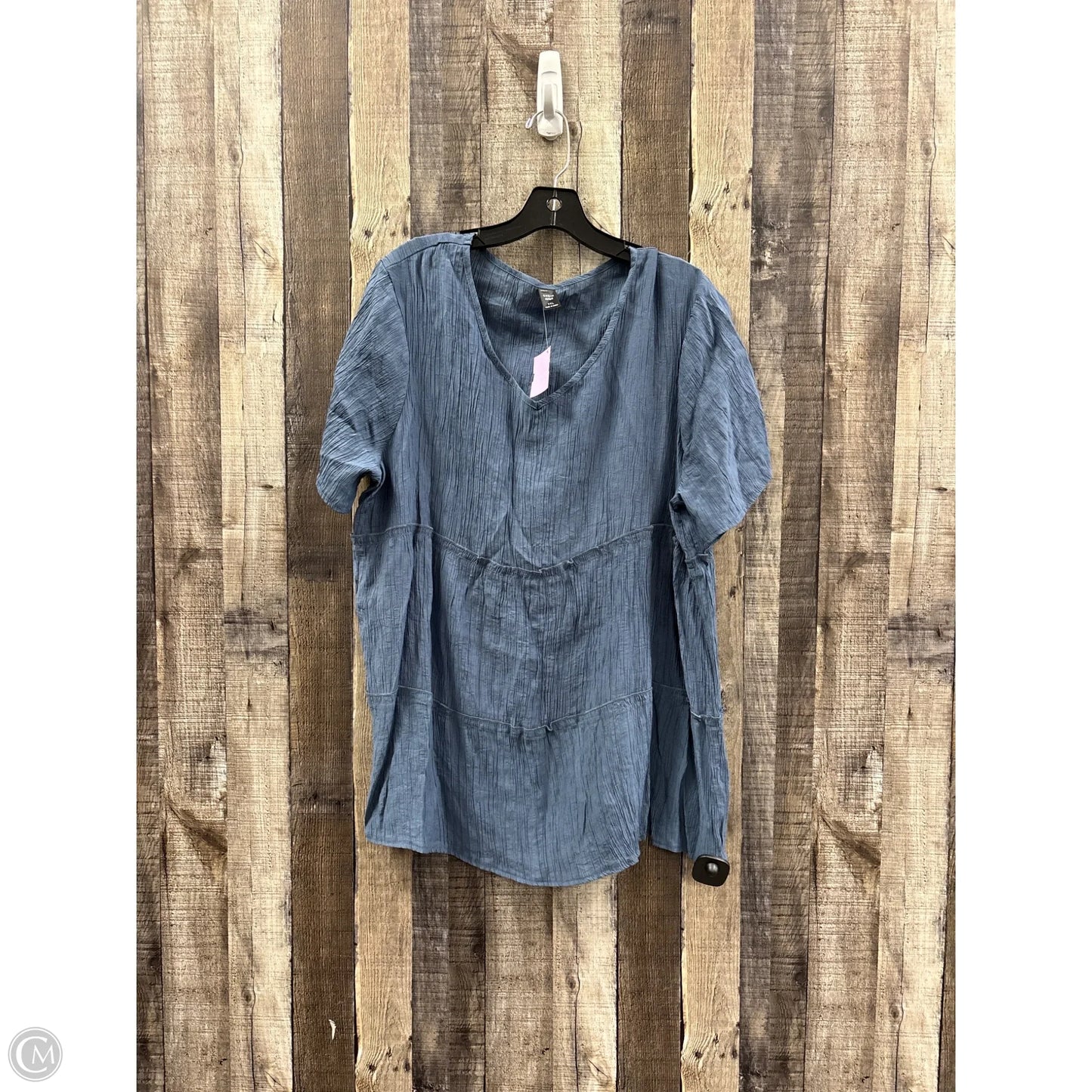 Top Short Sleeve By Shein In Blue, Size: 2x