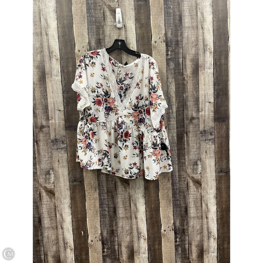 Top Short Sleeve By Shein In White, Size: 1x
