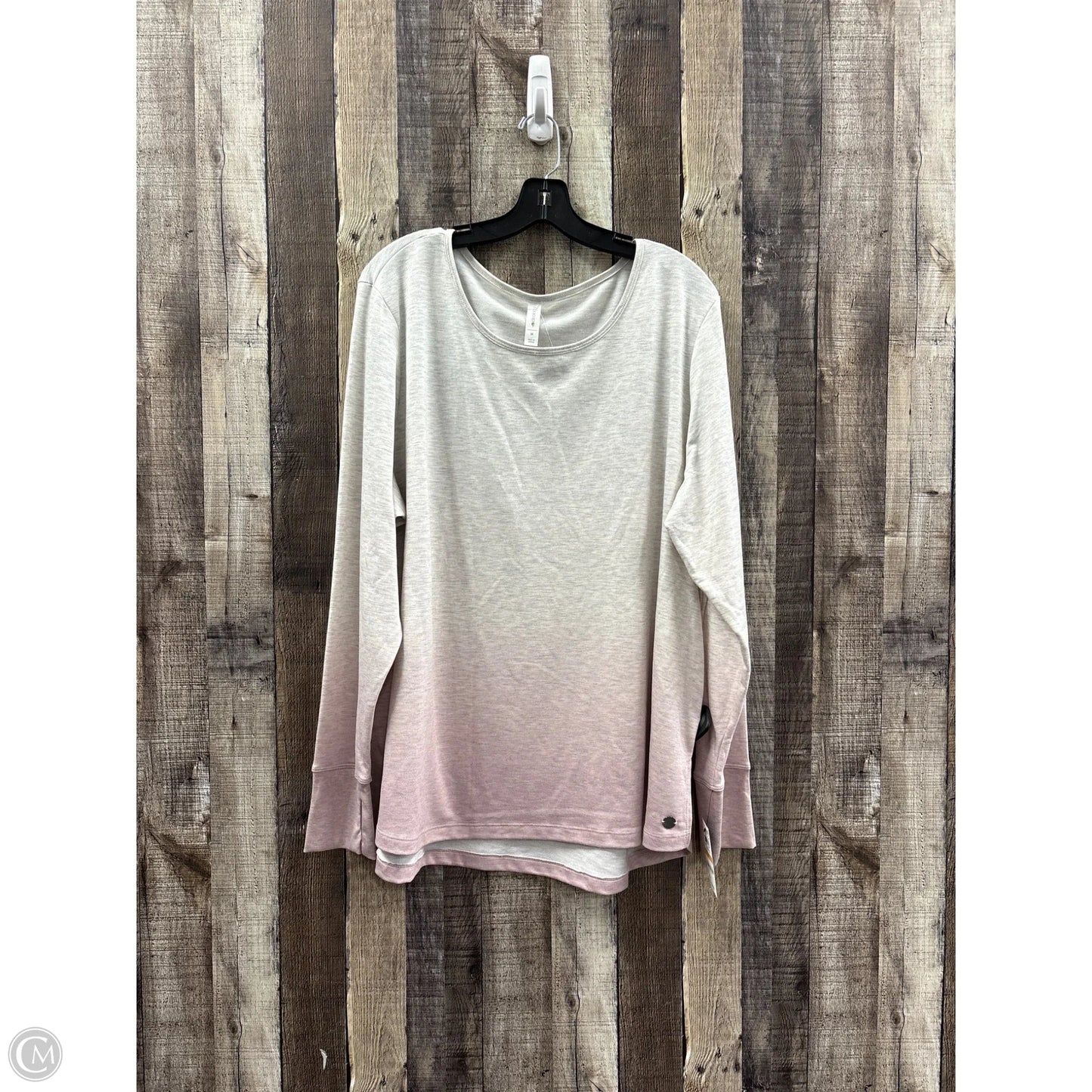 Top Long Sleeve By Ideology In Grey, Size: 3x