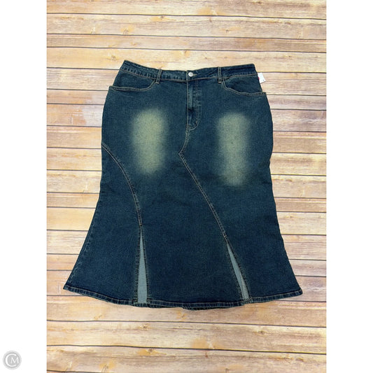 Skirt Maxi By Cider In Blue Denim, Size: 2x