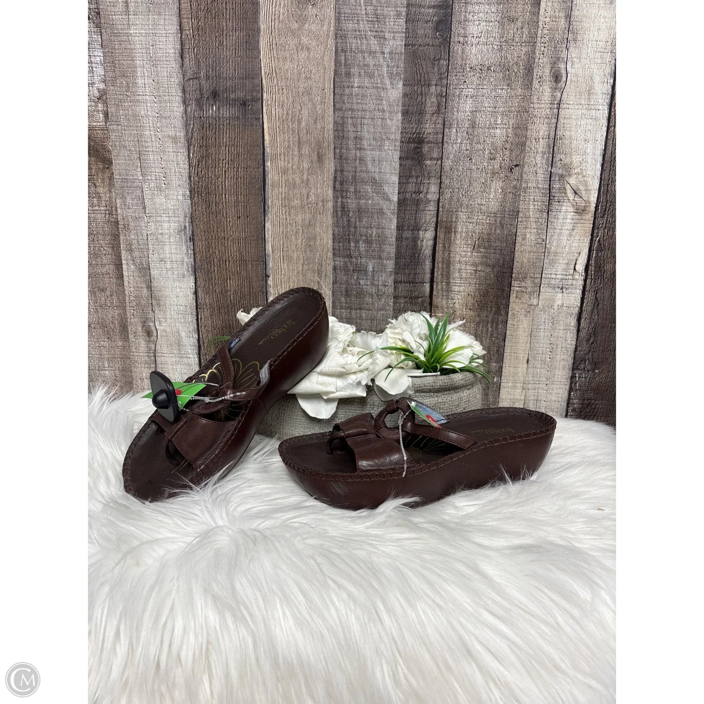 Sandals Heels Platform By Clarks In Brown, Size: 7.5