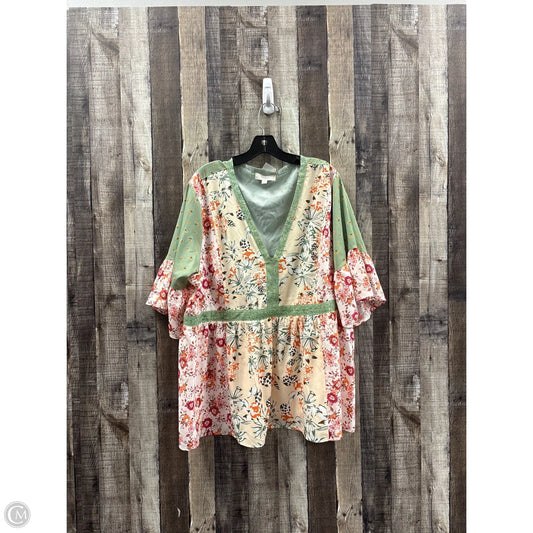Top Short Sleeve By Cmf In Multi-colored, Size: 3x