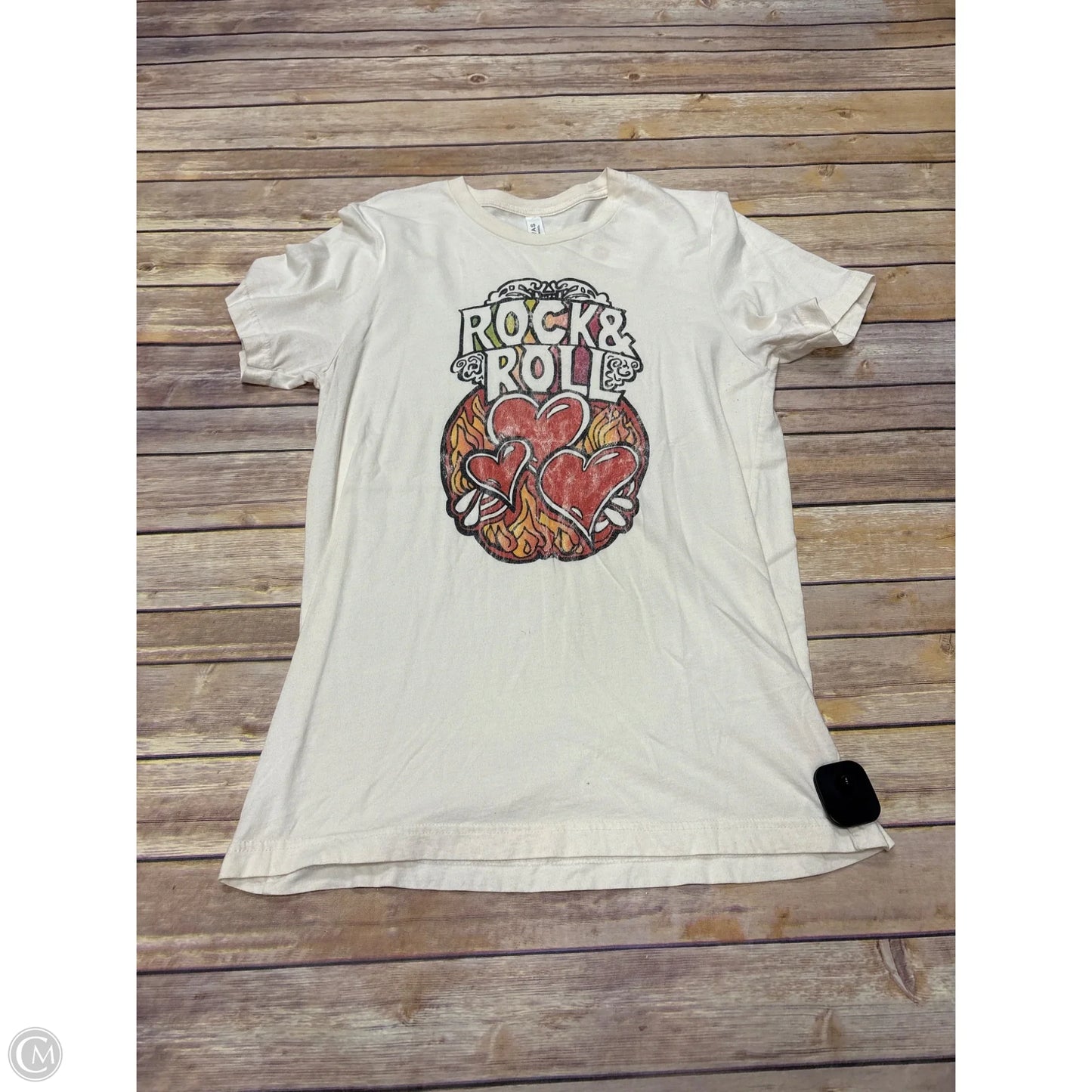 Top Short Sleeve Basic By Cmf In Cream, Size: M