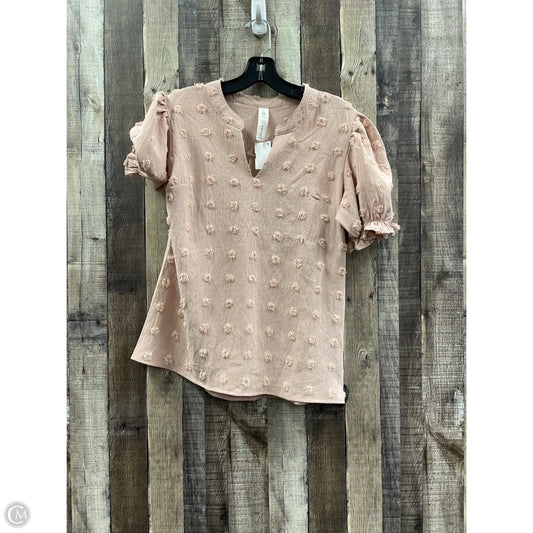 Top Short Sleeve By Cme In Pink, Size: M