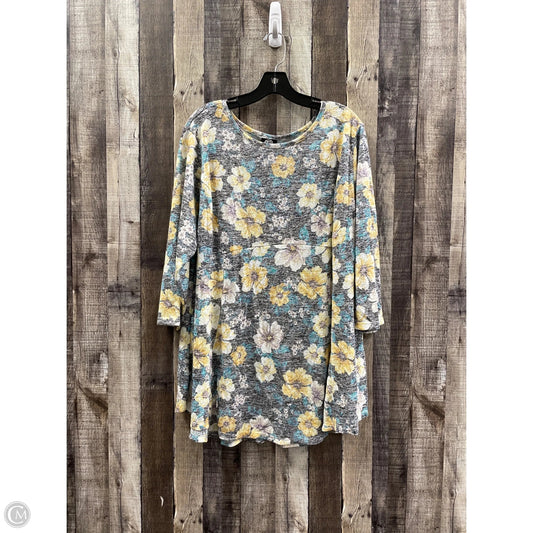 Top 3/4 Sleeve By Bobeau In Multi-colored, Size: 3x
