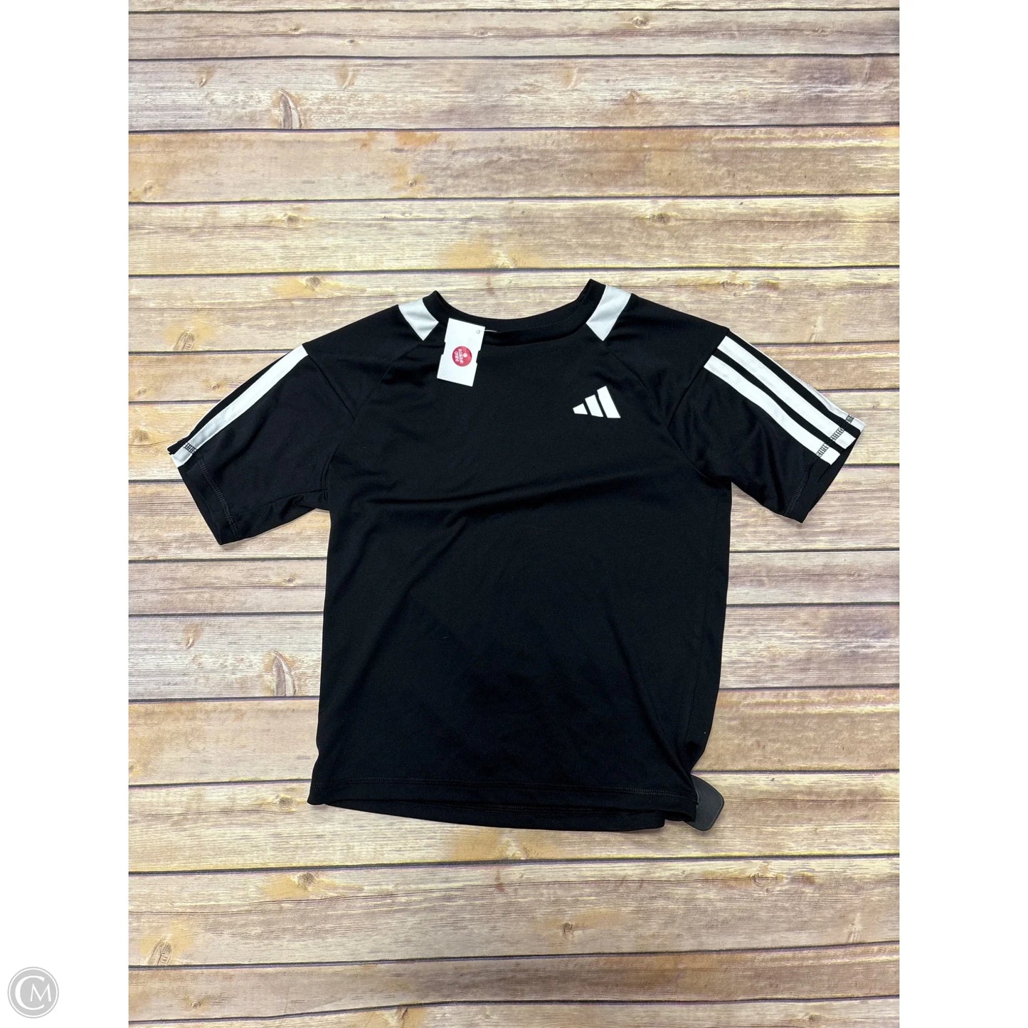 Athletic Top Short Sleeve By Adidas In Black, Size: S