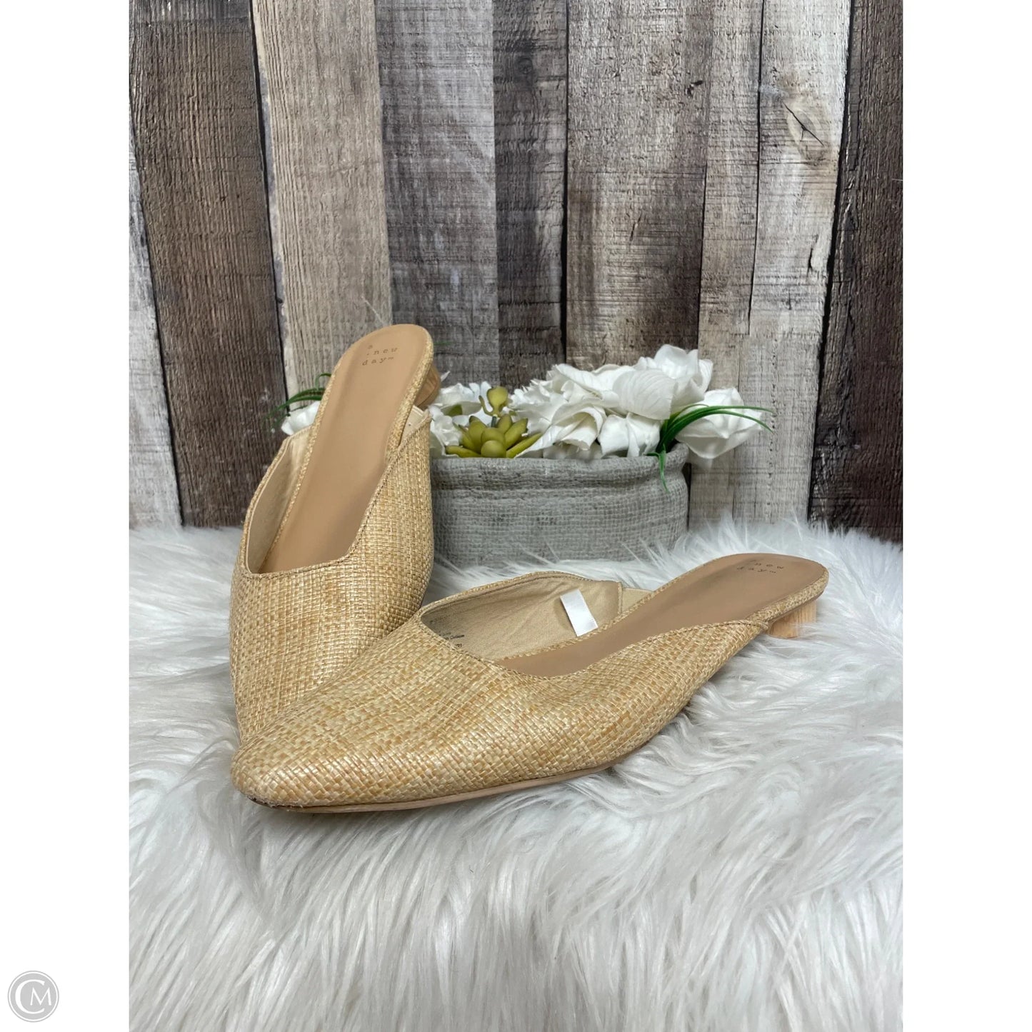 Sandals Heels Block By A New Day In Tan, Size: 11