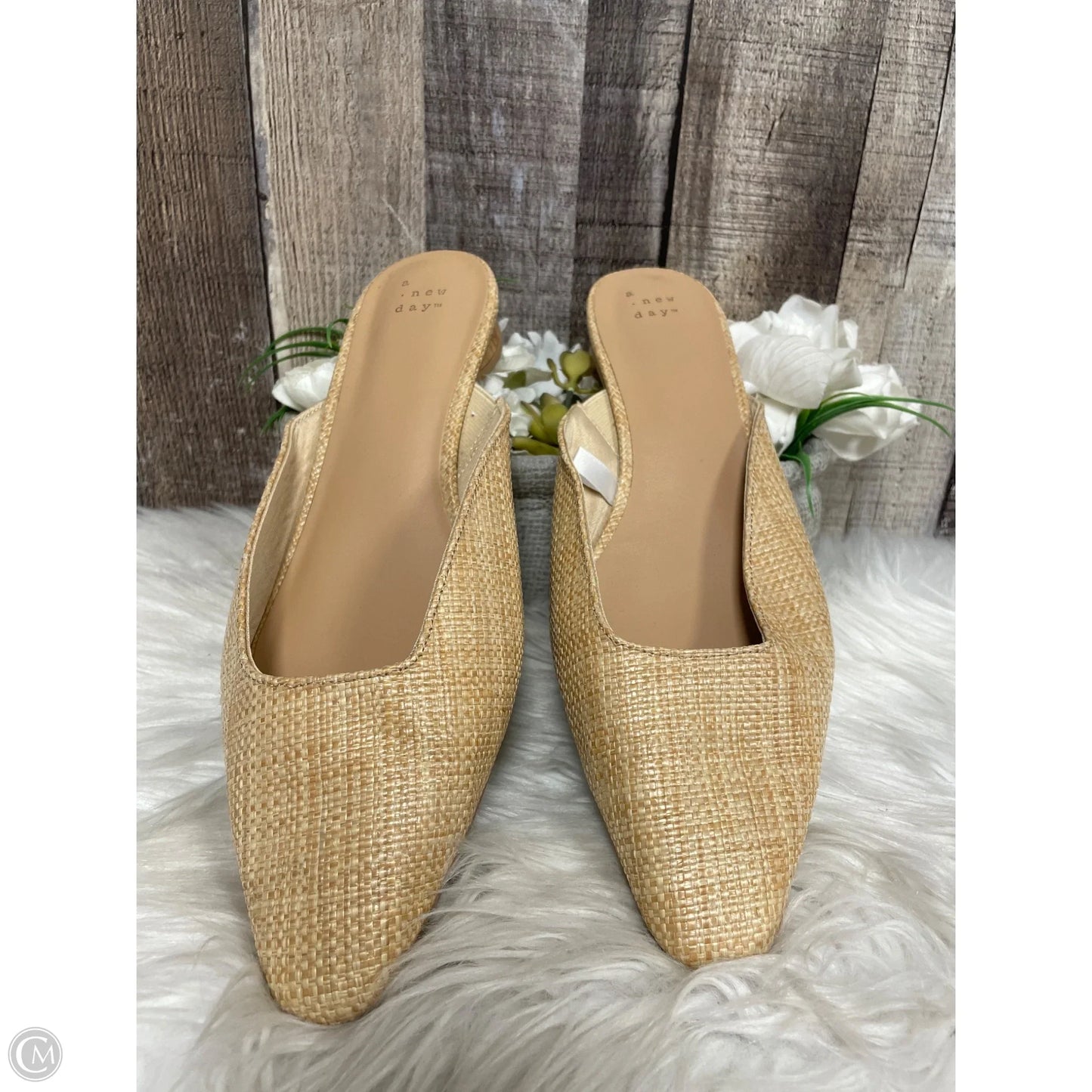 Sandals Heels Block By A New Day In Tan, Size: 11